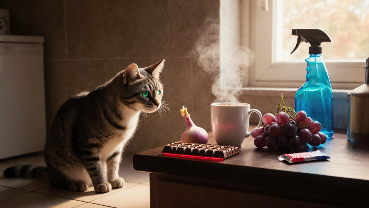 Самые ядовитые для кошек продукты и вещества: как распознать и избежать отравления