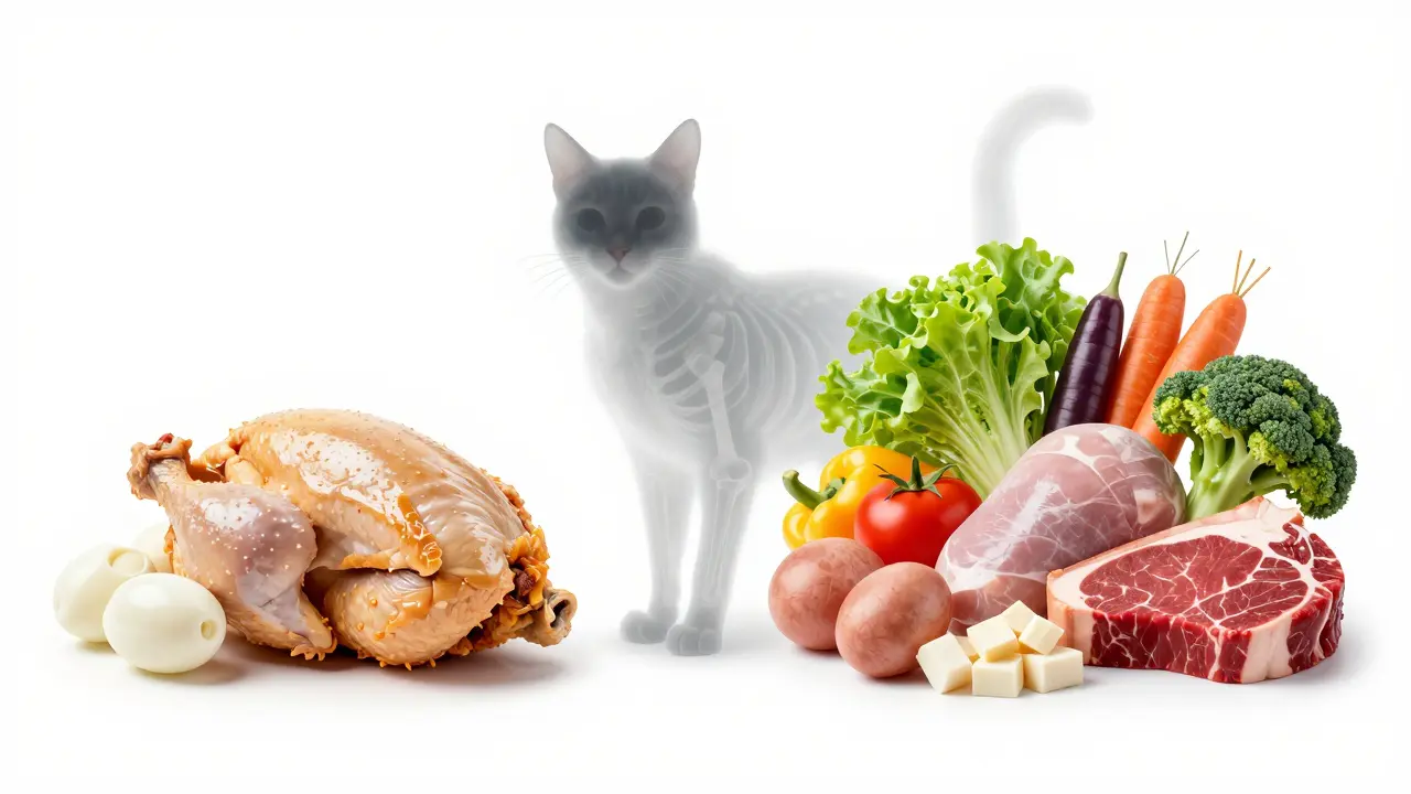 Концептуальное изображение дисбаланса питательных веществ при кормлении только курицей